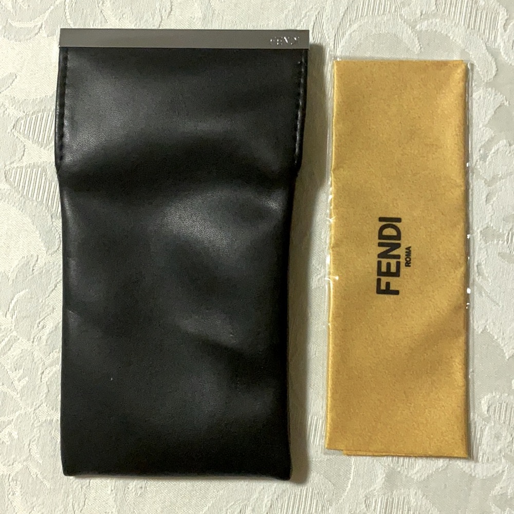 FENDI Leather Sunglass case and cleaning cloth